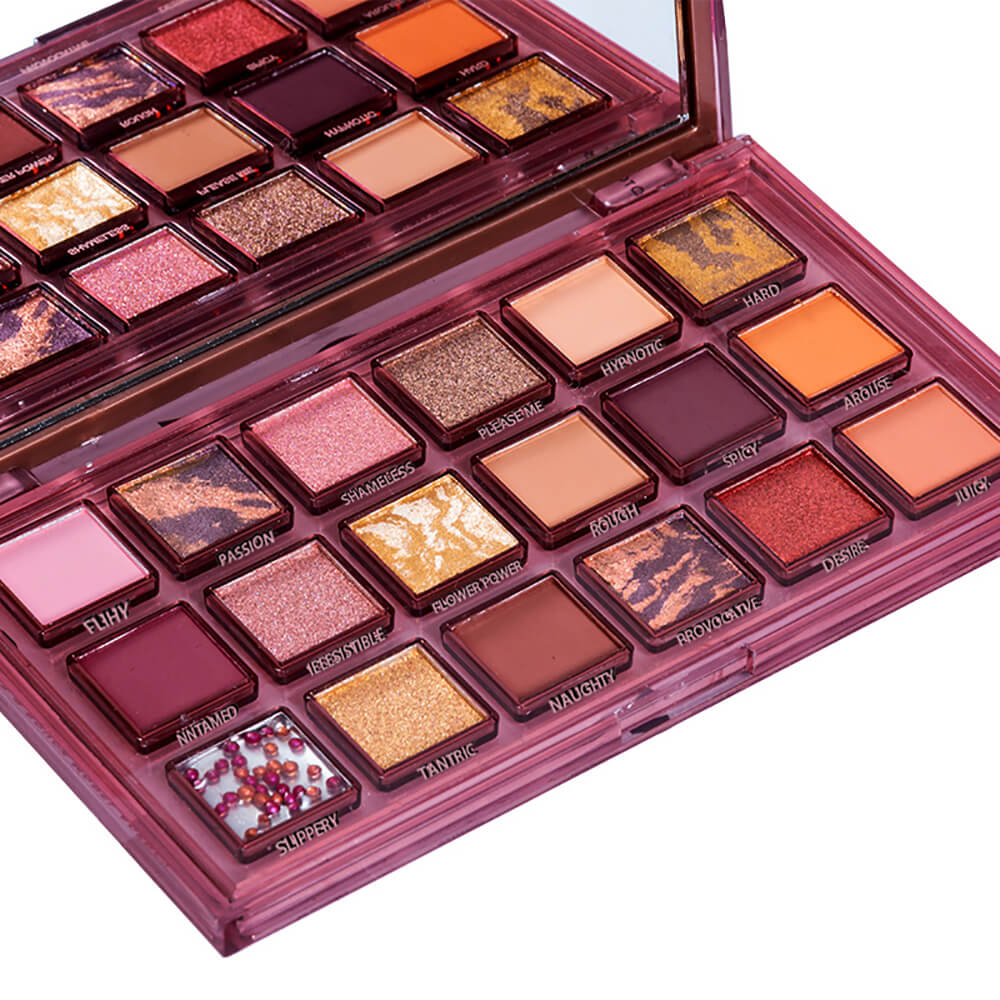18 color eyeshadow palette high pigment vegan dark shade multiple uses