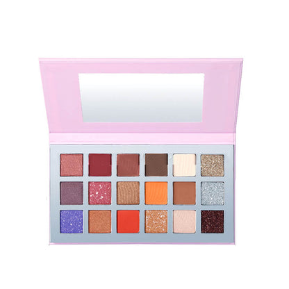18 color eyeshadow palette matte shimmer non-smudge long lasting
