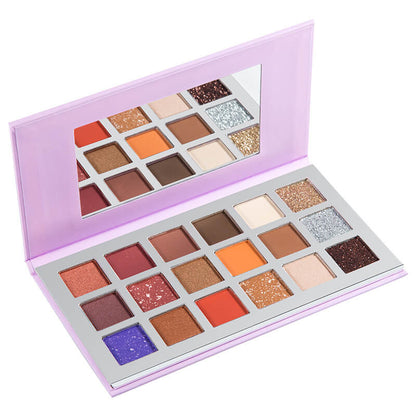 18 color eyeshadow palette matte shimmer non-smudge long lasting