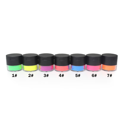 7-Color Neon Fluorescent Eyeshadow Powder High-Shine Loose Pigment