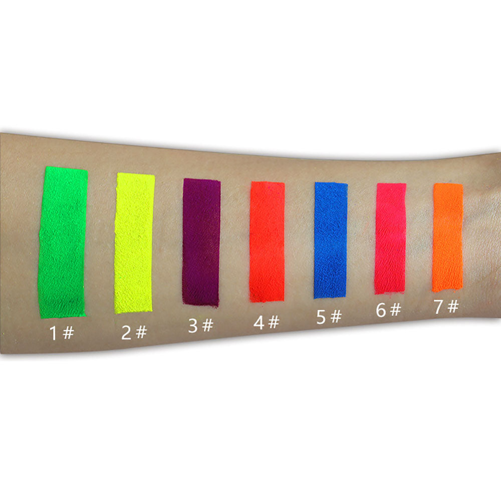 7-Color Neon Fluorescent Eyeshadow Powder High-Shine Loose Pigment