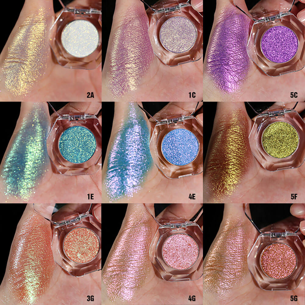 46-Color Chameleon Eyeshadow Powder High Pigment Metallic Highlighter 26MM
