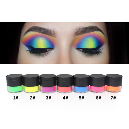 7-Color Neon Fluorescent Eyeshadow Powder High-Shine Loose Pigment