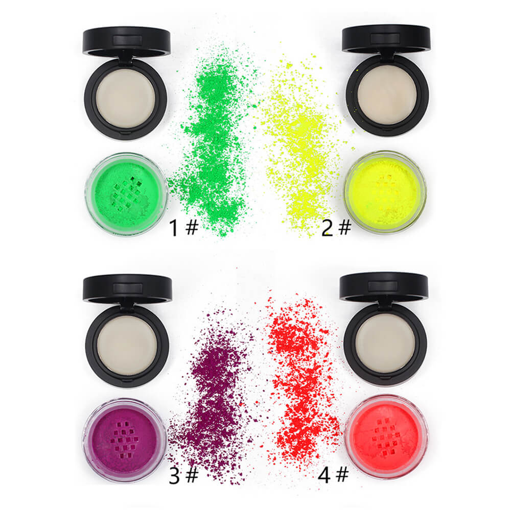 7-Color Neon Fluorescent Eyeshadow Powder High-Shine Loose Pigment