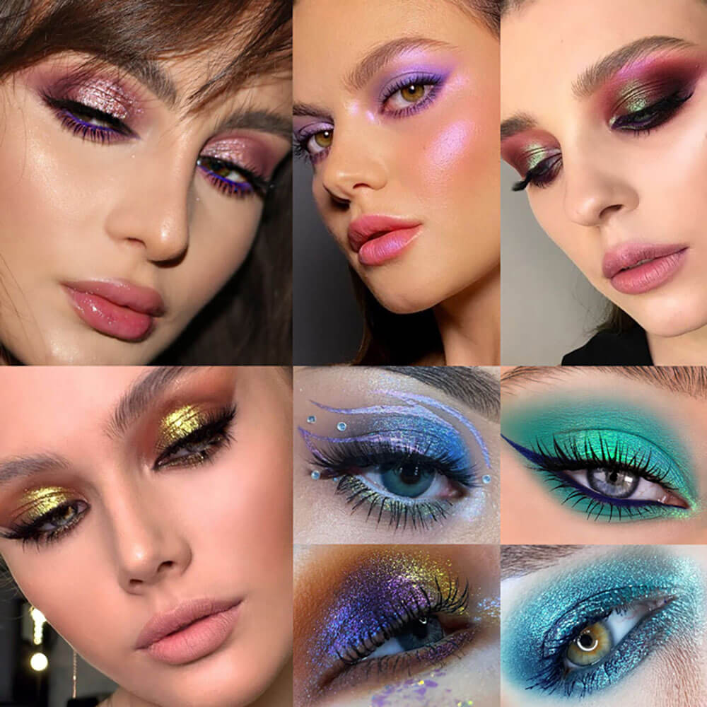 46-Color Chameleon Eyeshadow Powder High Pigment Metallic Highlighter 26MM