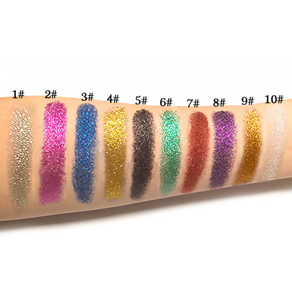 10 color eyeshadow loose powder glitter vegan long lasting