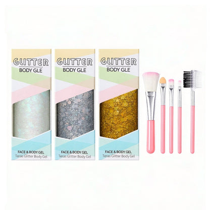 17 Set Glitter Gel Sequin Body Face Eyes Hair Stage Shimmer Makeup Vegan