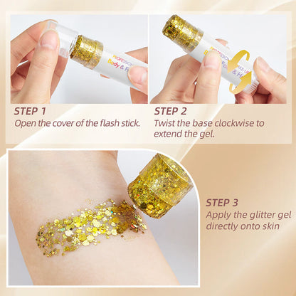 27 color glitter stick face body paint glitter gel mermaid eyeshadow makeup