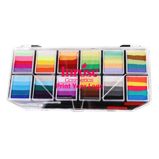 Face body paint rainbow palette water-based watercolor stage drama festival makeup