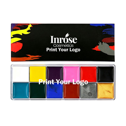 12 Color Face Body Paint Palette Halloween Stage Drama Oil-Based Painting