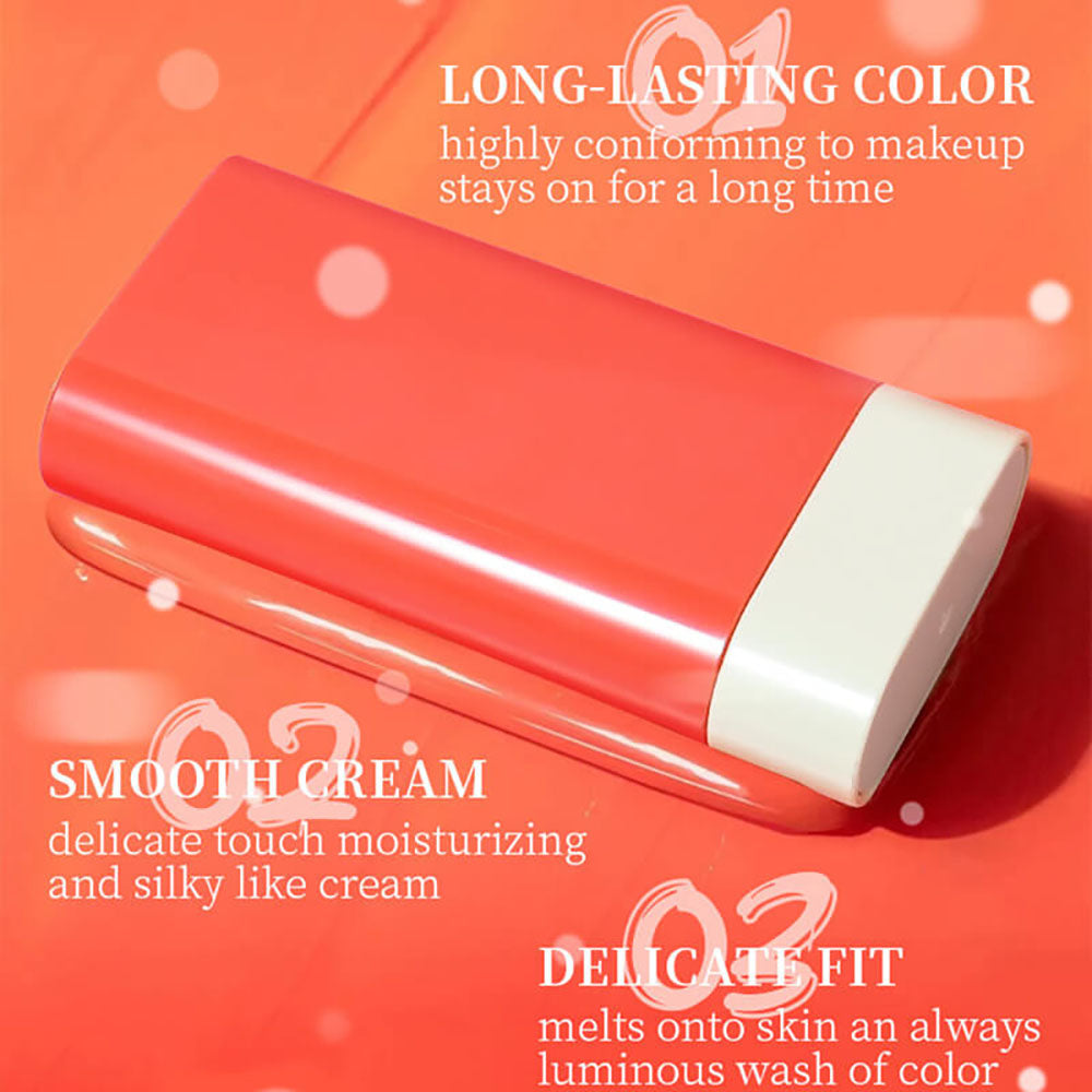 3 Color Blush Stick Cream Blusher Brighten Waterproof Natural Private Label