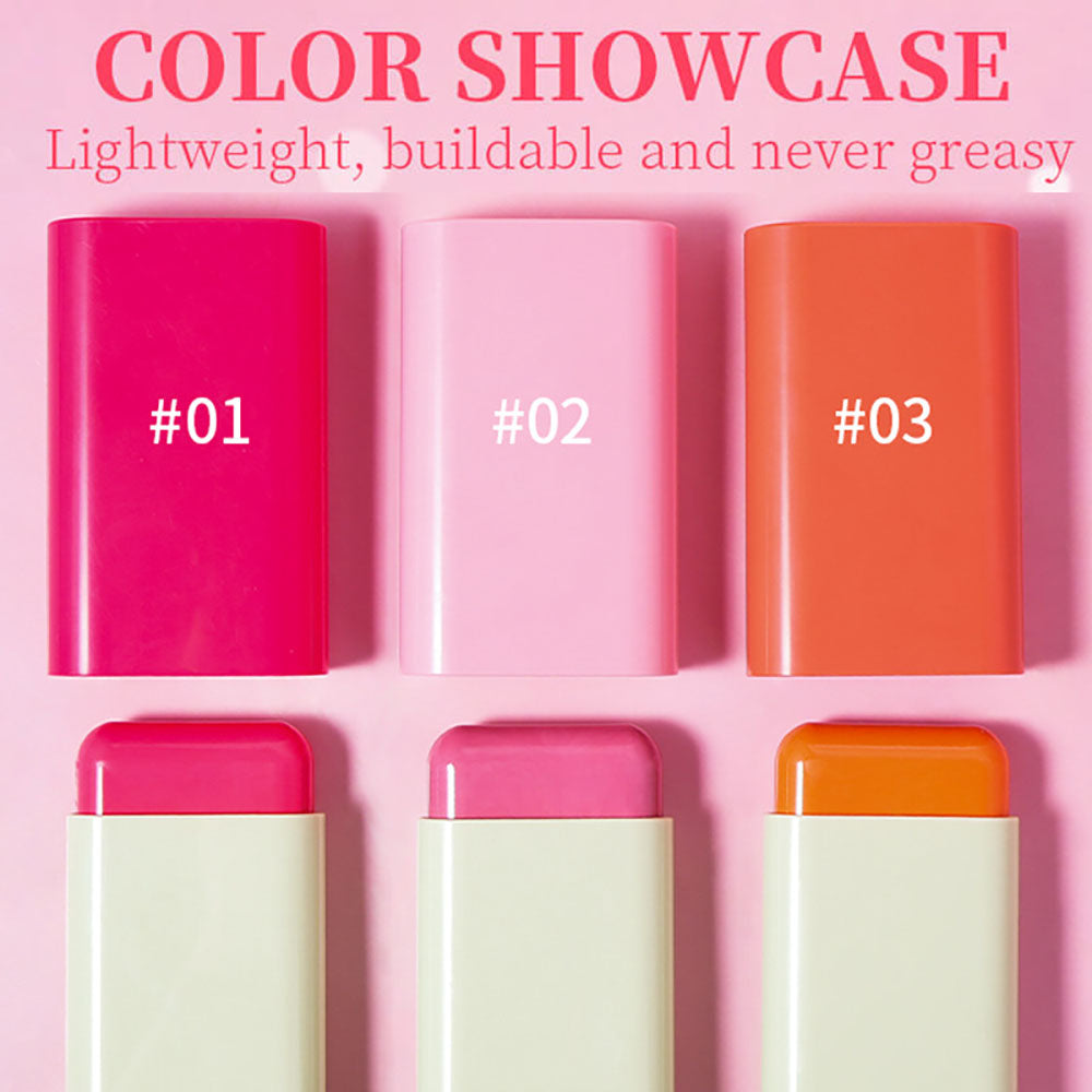 3 Color Blush Stick Cream Blusher Brighten Waterproof Natural Private Label
