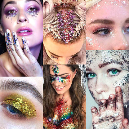 17 set glitter gel sequin body face eyes hair stage shimmer makeup vegan