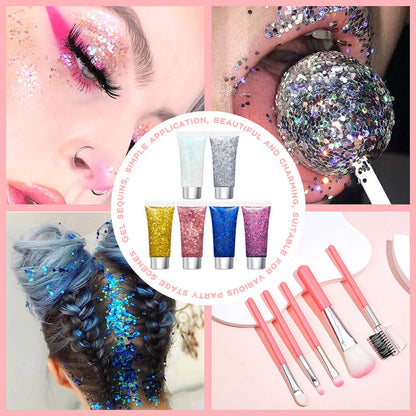 17 set glitter gel sequin body face eyes hair stage shimmer makeup vegan