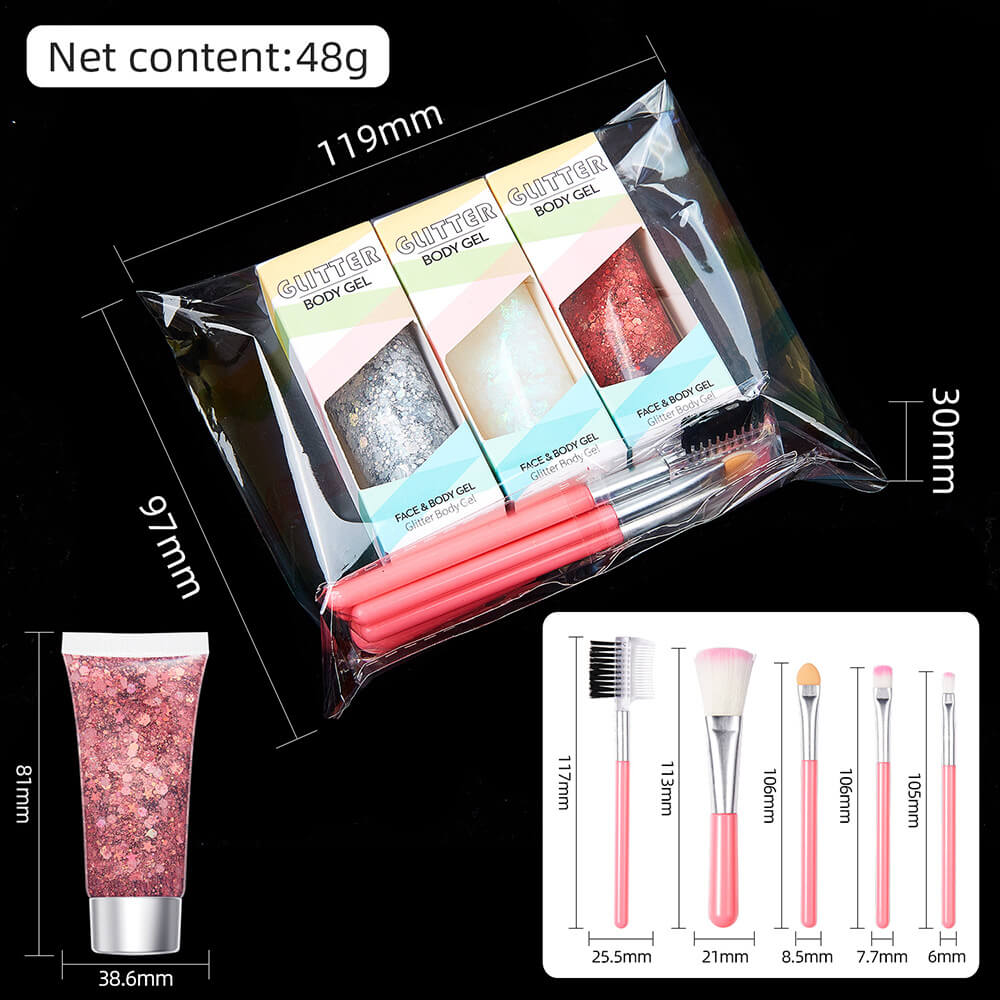 17 set glitter gel sequin body face eyes hair stage shimmer makeup vegan