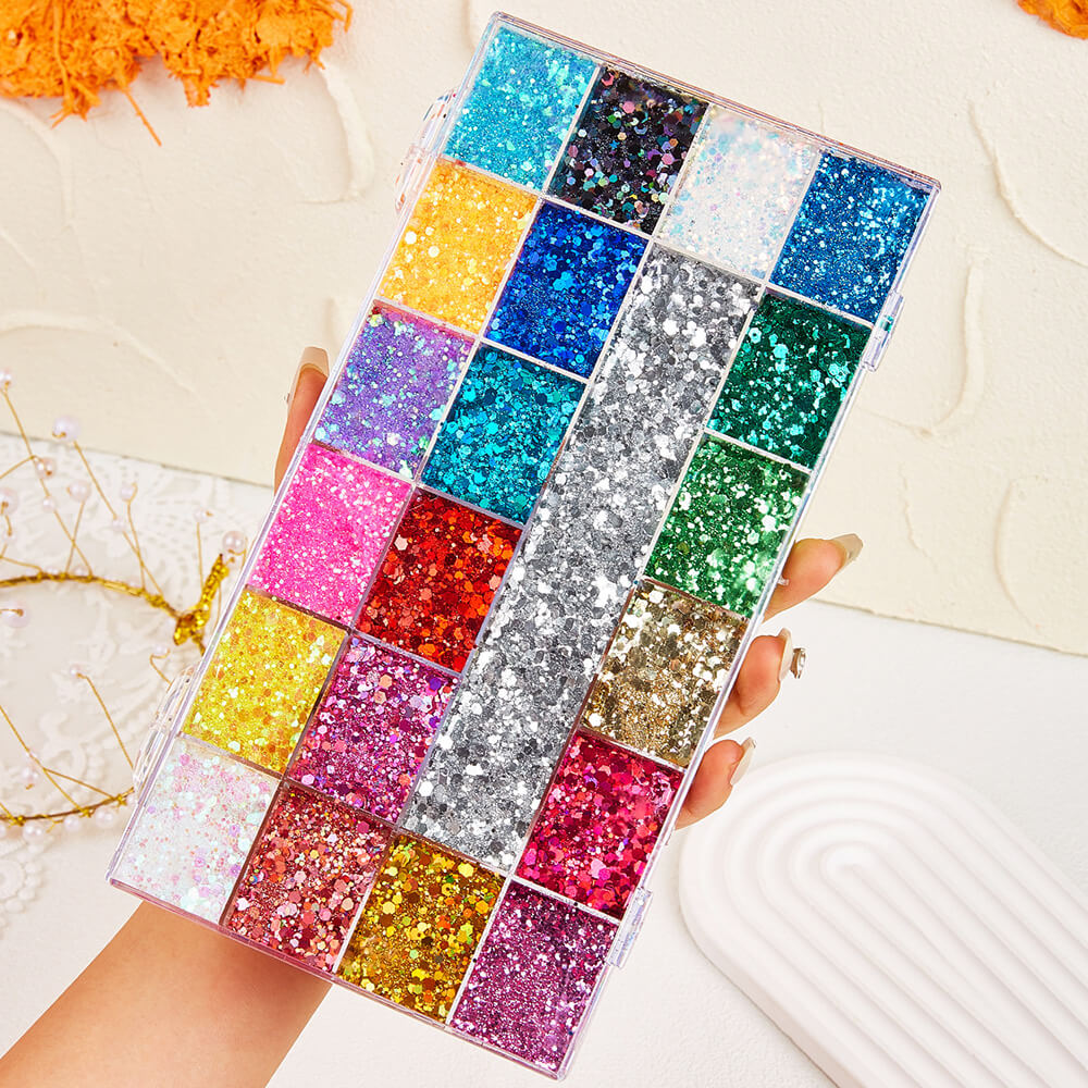 21 color highlight powder glitter gel adhesive-free face body sequin makeup