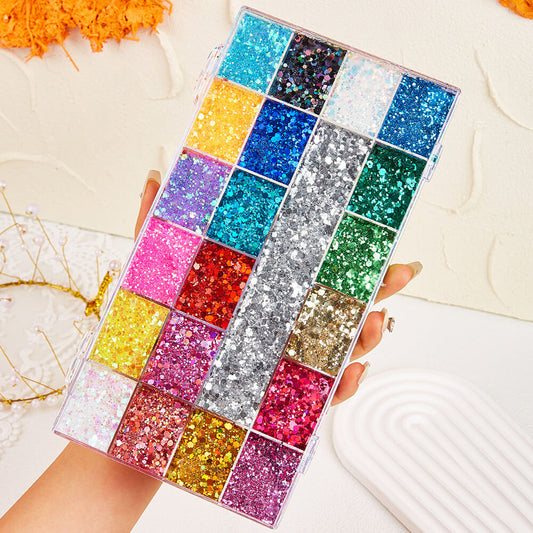 21 Color Highlight Powder Glitter Gel Adhesive-Free Face Body Sequin Makeup
