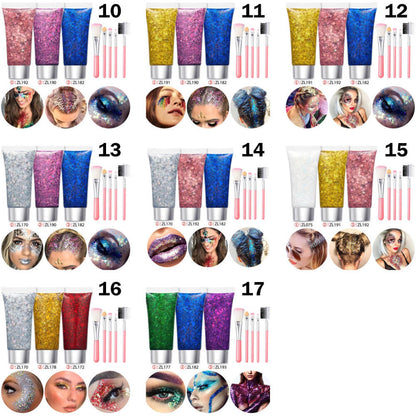 17 set glitter gel sequin body face eyes hair stage shimmer makeup vegan