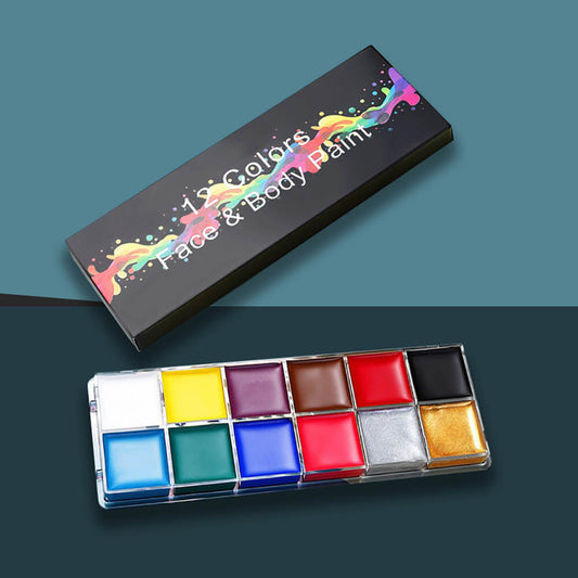 12 color oil-based face body painting stage makeup Halloween Christmas