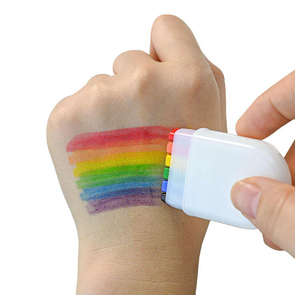 6-color face body paint mini World Cup rainbow stripe fan event face drawing crayons
