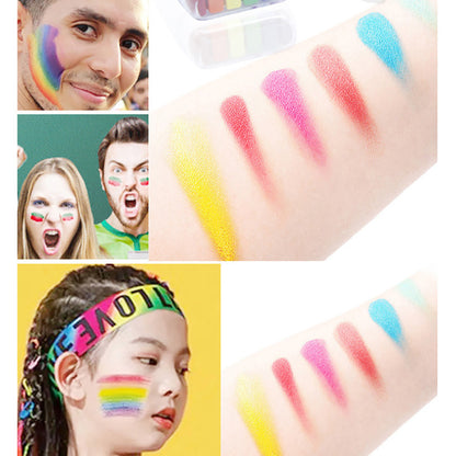 6-color face body paint mini World Cup rainbow stripe fan event face drawing crayons