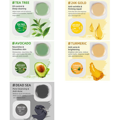 Clay mask kit cleansing mask face mask turmeric green tea anti-acne hydrating