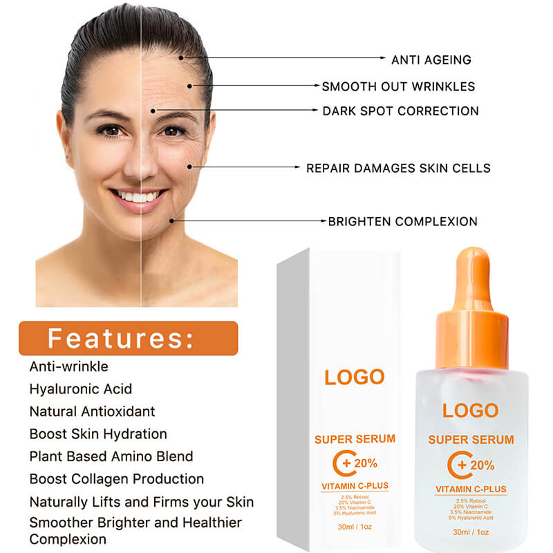 Face retinol serum vitamin C essence anti-wrinkle hyaluronic acid hydrating 30ml