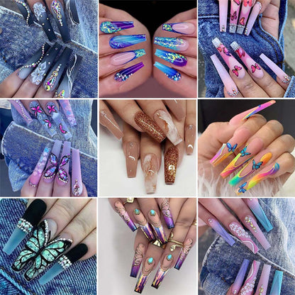 European-style Armor Fake Nails Long Ballet Nail Stickers Reuseable Press On Nails