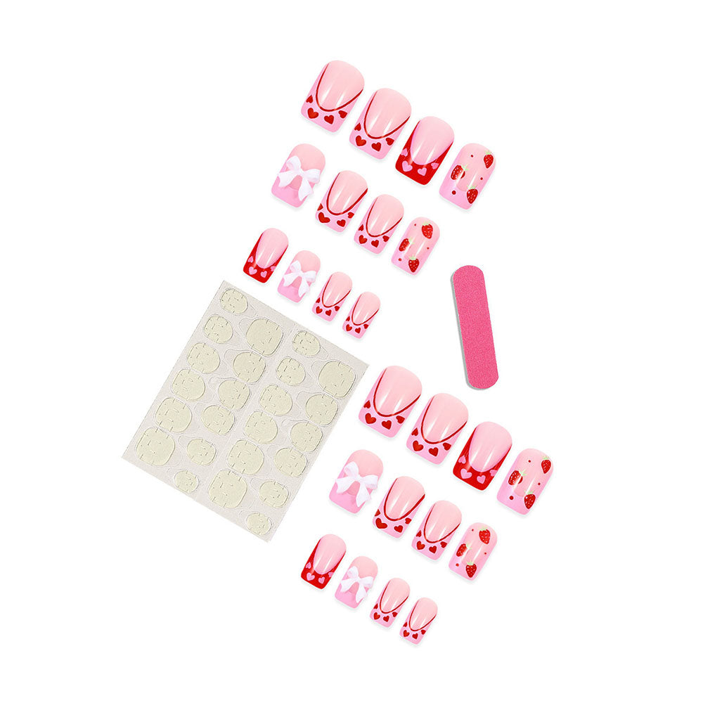 Kit de manucure French Press pour faux ongles courts, 24 pièces