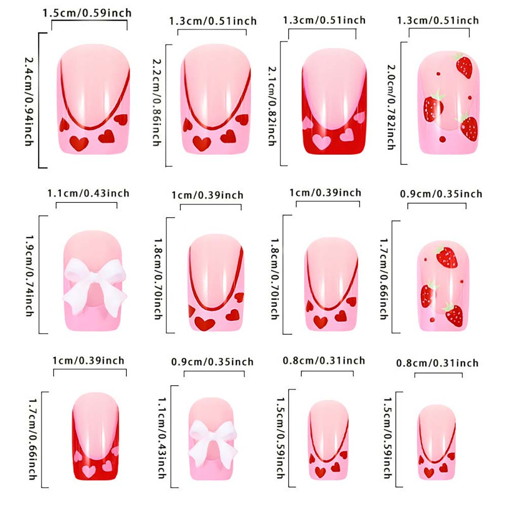 Kit de manucure French Press pour faux ongles courts, 24 pièces