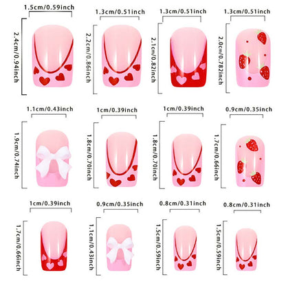 Kit de manucure French Press pour faux ongles courts, 24 pièces