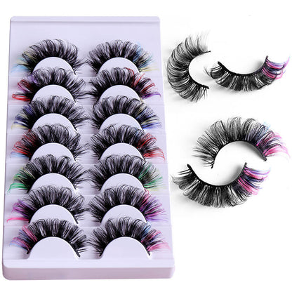 7 pairs false eyelashes mink eyelash handmade lash fluffy thick