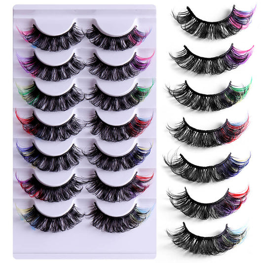 7 pairs false eyelashes mink eyelash handmade lash fluffy thick