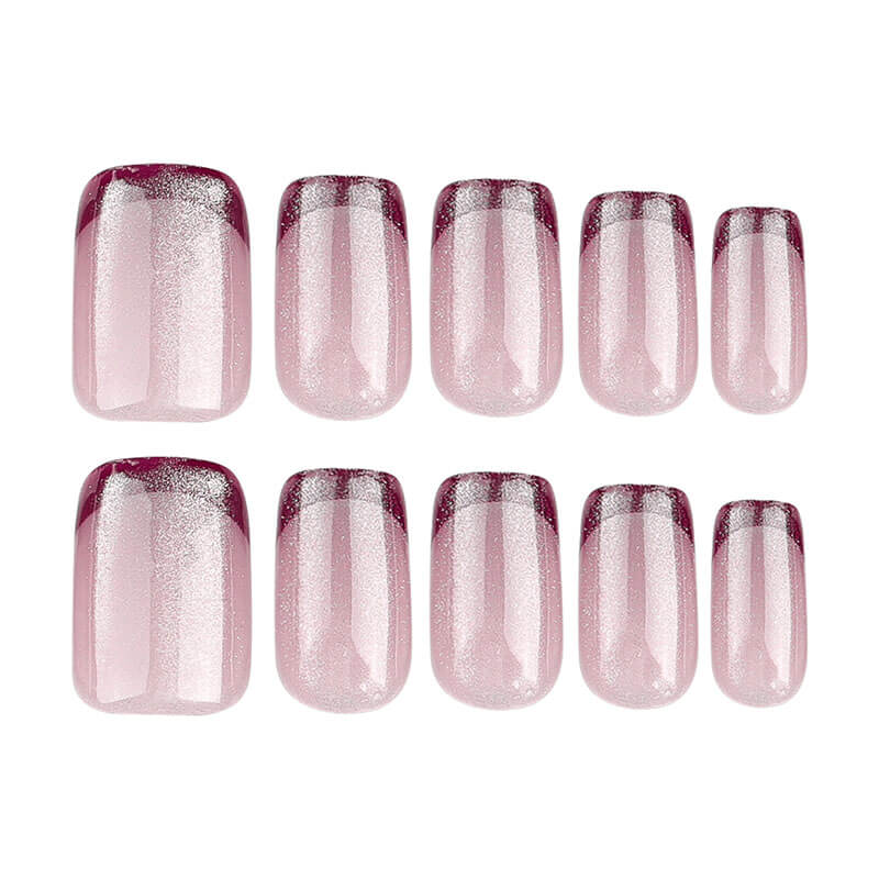 Manicure nude pink fake nails wearable short nail patches 24pcs