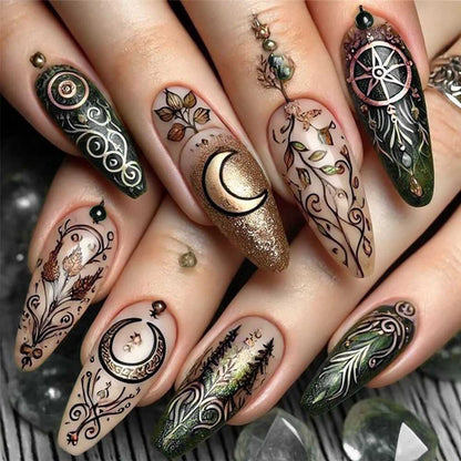 Ongles à presser, faux ongles sirène, tablettes pour nail art, 24 pièces