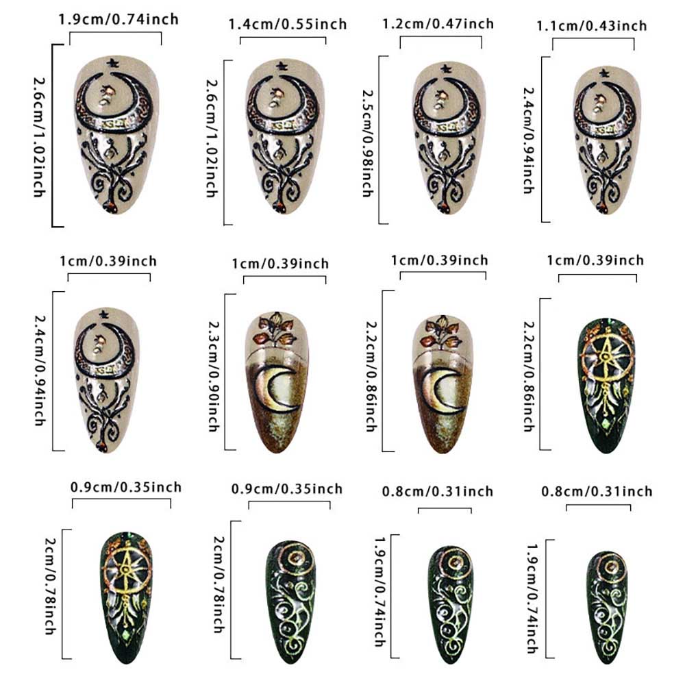 Ongles à presser, faux ongles sirène, tablettes pour nail art, 24 pièces