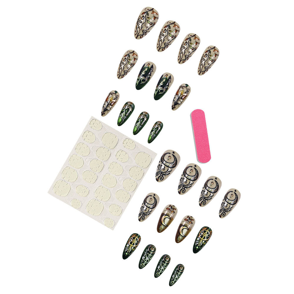Ongles à presser, faux ongles sirène, tablettes pour nail art, 24 pièces