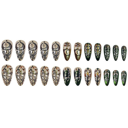 Ongles à presser, faux ongles sirène, tablettes pour nail art, 24 pièces