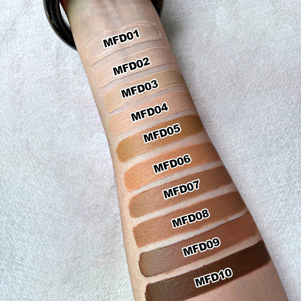 10 Color Foundation Matte Full Coverage Flawless Waterproof Long Lasting Nude Skin