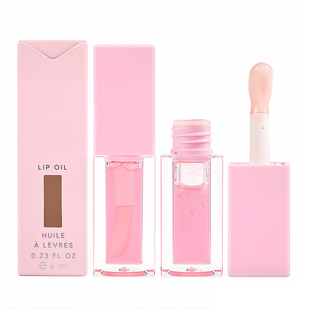 6 Color Lip Oil Lip Plumping Clear Fruit Flavor Lip Gloss Pouty Moisturizing Gloss