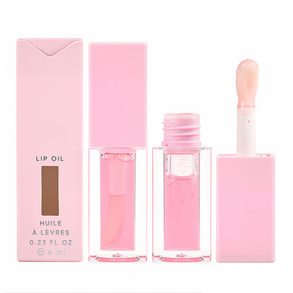 6 Color Lip Oil Lip Plumping Clear Fruit Flavor Lip Gloss Pouty Moisturizing Gloss