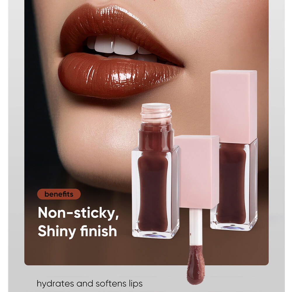 8-Color Lip Oil Plumping Fruit Flavor Lip Gloss Moisturizing Nourishing Vegan
