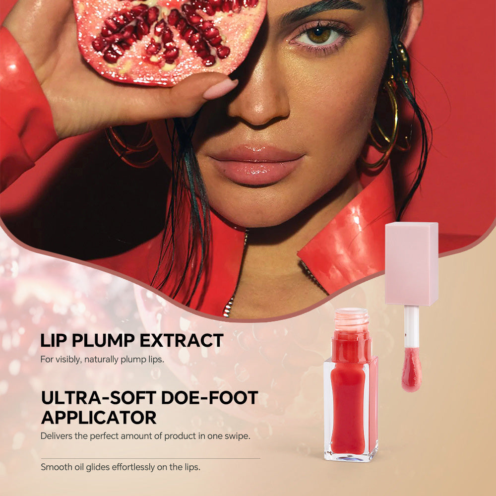 8-Color Lip Oil Plumping Fruit Flavor Lip Gloss Moisturizing Nourishing Vegan