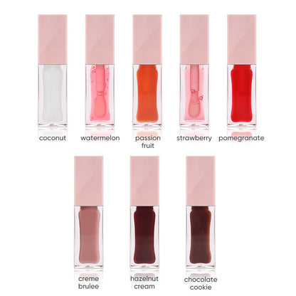 8-Color Lip Oil Plumping Fruit Flavor Lip Gloss Moisturizing Nourishing Vegan