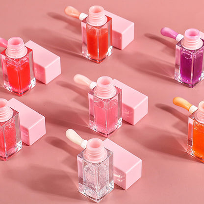 6 color lip oil lip plumping clear lip gloss pouty moisturizing gloss