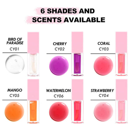 6 color lip oil lip plumping clear lip gloss pouty moisturizing gloss