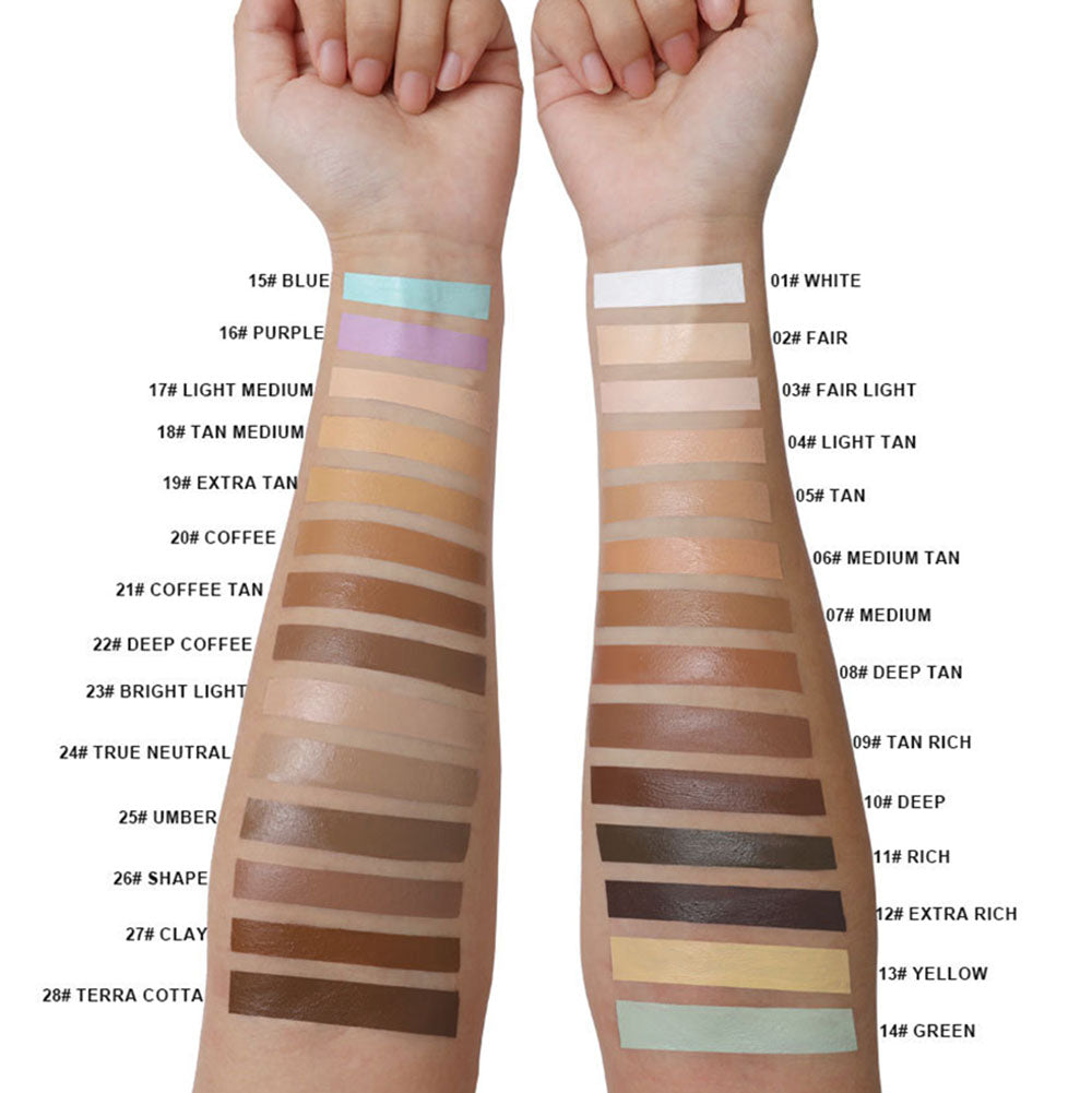 28-Shade Concealer Gel Full Coverage Acne Marks Dark Circles Long Lasting
