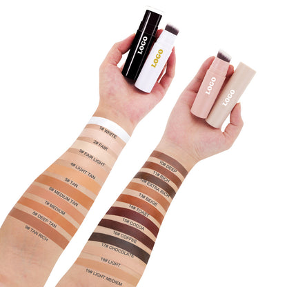 19 Color Concealer Contour Stick With Brush Waterproof Full Cover Black Tube