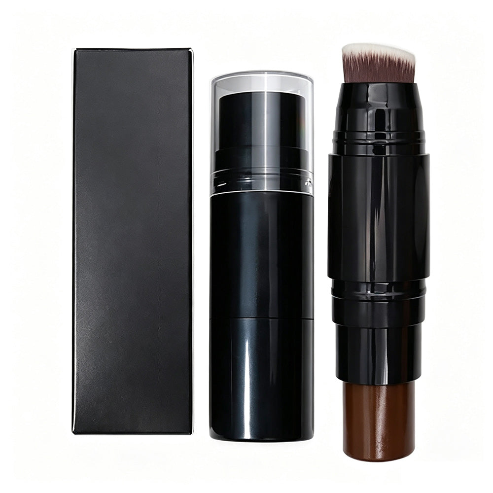 19 Color Concealer Contour Stick With Brush Waterproof Full Cover Black Tube