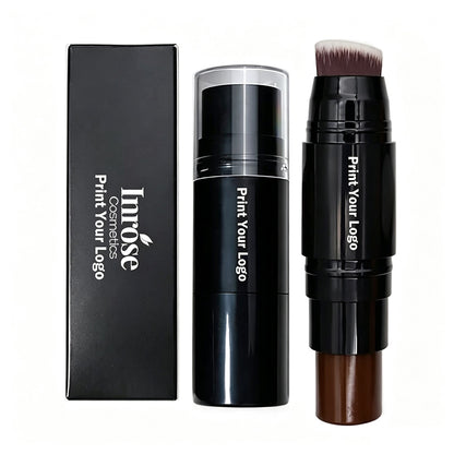 19 Color Concealer Contour Stick With Brush Waterproof Full Cover Black Tube